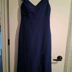 Aidan Mattox Formal Classic Navy V-Neck Women’s Dress